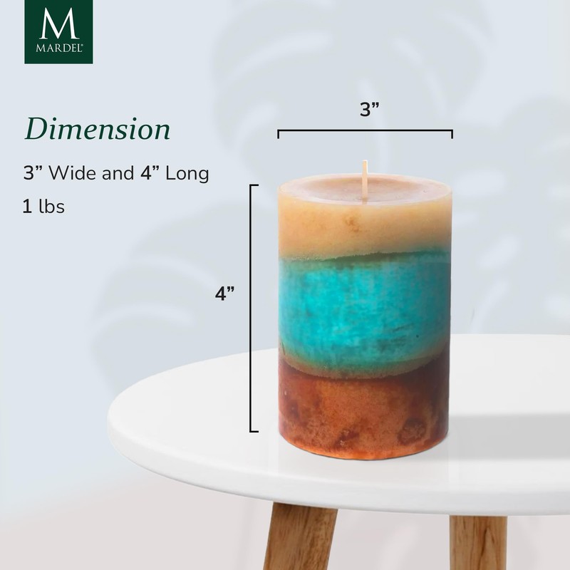 Beach House 3-Layer Mottled Pillar Candle