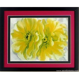 Georgia O'keefe Flowers Print Framed Yellow Cactus Flower
