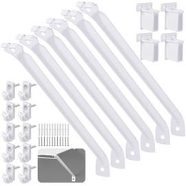 12 Inch Wire Shelf Brackets,Closet Shelf Brackets with Wire Shelf Clips and End Brackets for Wardrobe and Wall Bracket Installation (6 Pack)