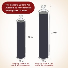 Carpet Storage Bag,Plastic Rug Storage Bag with Zip Tie,Rug Bags for Moving, Packing, Shipping,4 Mil Heavy Duty Fits Rolled Carpet up to 6'x9'(Rugs up to 6'x9', Large)