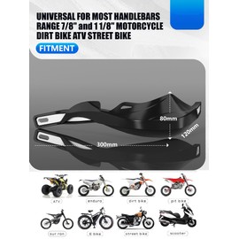 JFG RACING Dirt Bike Handguards,7/8" and 1 1/8" Handlebar Motorcycle Hand Guards Accessories Universal for CRF XR YZF XC KX 125 150 250 300 Motorcycle Ebike ATV Pit Bike Motocross Enduro MX -Black