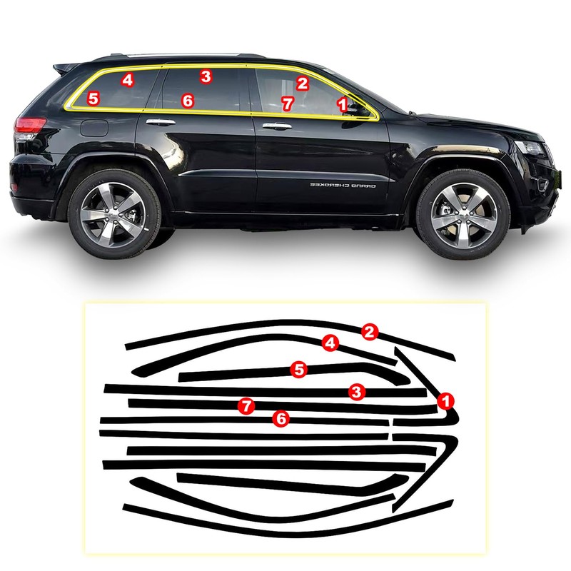 Side Window Trim Chrome Delete Blackout Overlay Kit Pre-Cut Vinyl