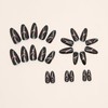 Press on Nails Medium Length Almond Shape, Black Red Ombre