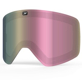 ZIONOR X11 Ski Snowboard Snow Goggles Replacement Lenses (LENS ONLY - VLT 6% Revo Pink Lens）