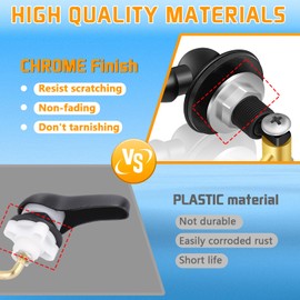 Boltigen Universal Front Mount Toilet Handle, Toilet Trip Lever Handle Replacement with Stainless Steel Flapper Chain, Black Toilet Tank Flush Handle Lever for Most Toilets