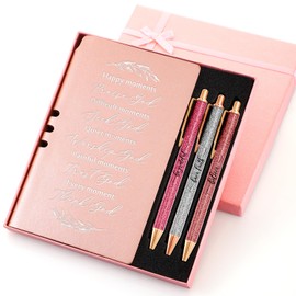 Spakon 5 Pcs Mother's Day Gifts Christian Gifts for Women Men Prayer Journal Religious God Black Notebook Pen with Gift Box Scripture Notepad for Church Sunday School Teacher Favors(Pink, Bible)