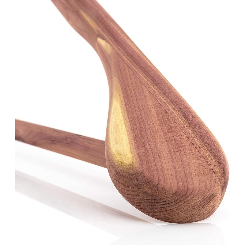 HANGERWORLD 5 Cedar Wood 17.7inch Suit Hangers with Broad Shoulders