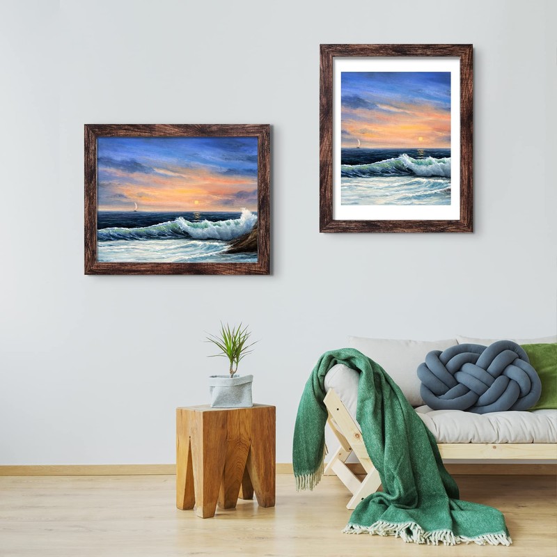 LUCKYLIFE 18x24 Frame in Rustic Brown, Gallery Frame for Wall