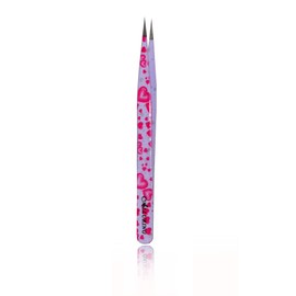 Alluring Pink Heart Tweezers for Eyelash Extension for Volume Lashes Straight