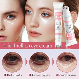 KPJFZFEY Eye Cream with 10% Hyaluronic Acid, 5% Nicotinamide, 30% Retinol, 10% Vitamin C for Puffy Dark Circles Wrinkles Eye Bags Fine Lines, Under Eye Cream with 360 Eye Roller Massage Ball, 0.7 fl. oz