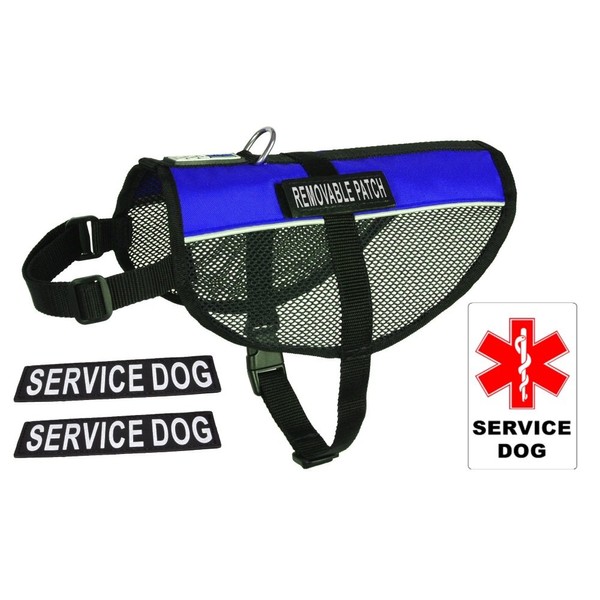 Dogline Service Dog Vest, 22 by 29-Inch, Blue