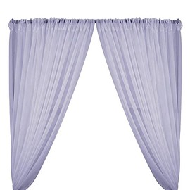 New Creations Fabric & Foam Inc, Fire Retardant/Resistant, Sheer/See Through Voile Chiffon Backdrop Drape Panel Room Divider, Pipe & Drape (2 Panels 5 Feet Wide x 8 Feet Long, Lilac)