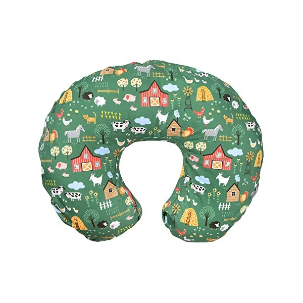 Boppy Nursing Pillow Cover—Original | Green Farm | Cotton Blend Fabric | Fits Boppy Bare Naked, Original and Luxe Breastfeeding Pillow | Awake Time Only