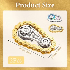 2 Pack Bike Chain Fidget Toy, Fidget Spinner for Kids, Stress Relief and Focus Tool for Office, Home, School Use