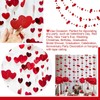 DJFOG 65 Ft Romantic Red Heart Garland - Sparkling Banner