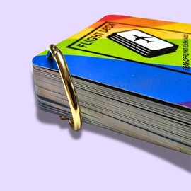 Flight Deck Fear of Flying Flashcards with Gold Ring Binder - RAINBOW LIMITED EDITION