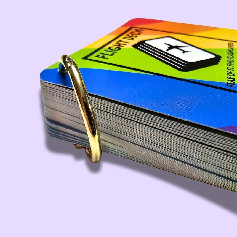 Flight Deck Fear of Flying Flashcards with Gold Ring Binder