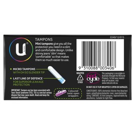 U by Kotex Tampons, Mini 16 Pack