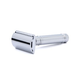 Edwin Jagger Des89lamzbl Double Edge Safety Razor, Chrome Lined
