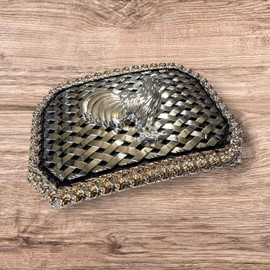 Western Stakes Cowboy Belt Buckles For Men Basketweave Studded Barbwire High End Concho Cowboy Big Belt Buckles Hand Crafted, Gold, Silver, Black, 4.25 x 3.25
