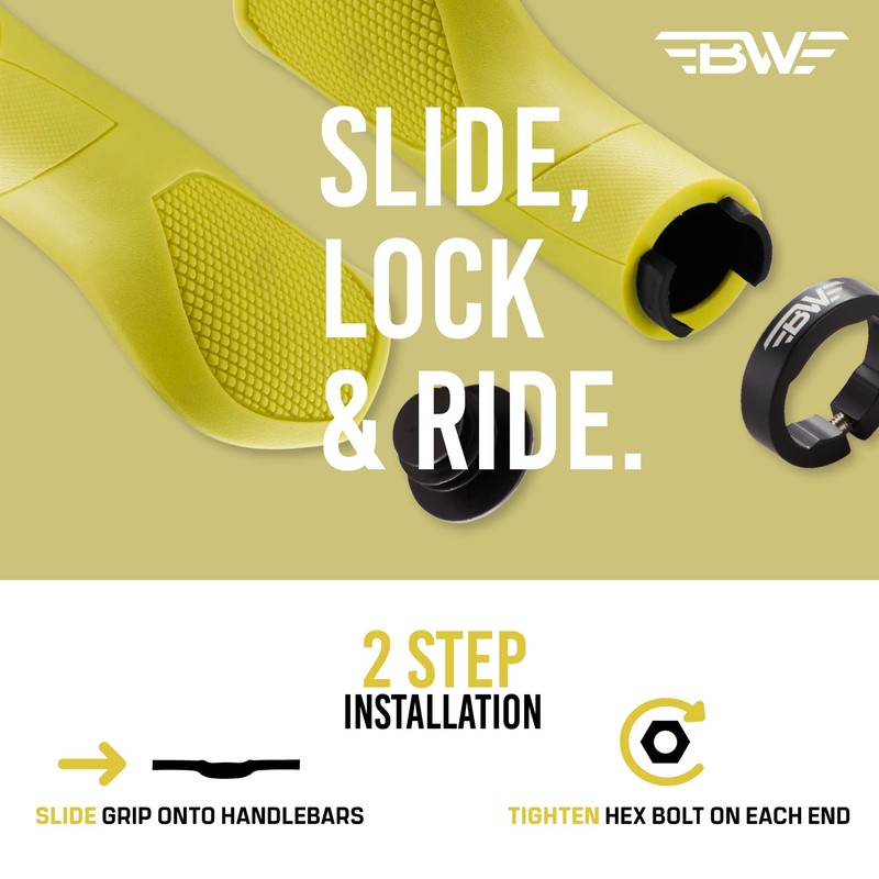 BW USA Ergo-Lock 2.0 Grips – Dual Lock-On MTB Bike