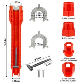 Faucet and Sink Installer Multi Tool, Basin Wrench, Multi-functional Wrench Plumbing Tool, 14 in 1 Faucet Wrench, Sink Wrench Plumbers for Pipe and Tub Drain Removal Nut Wrench (One way)