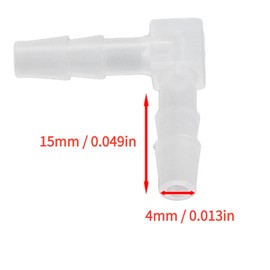 Hilitand 10 Pieces 90 Degree Angle Plastic Hose Nozzle with Same Barb Connector L Shape Hose Connector for Aquarium Air Water Heating Oil Inert Gas (4mm)