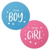 Gender Reveal Party Stickers, Team Boy or Team Girl, Pink
