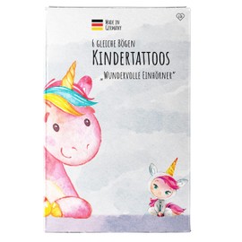 lila liebt dich® Unicorn Tattoo Children, Party Gift Children's Birthday, 6 Same Sheets, Especially Skin-Friendly Children's Tattoos, Small Gifts for Children