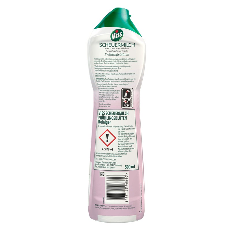 Viss Scouring Milk, Spring Blossom, with Micro Crystals, 100% Removes