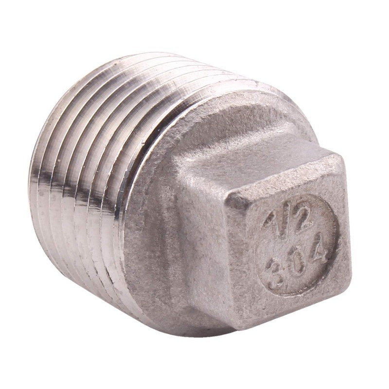 DERPIPE Stainless Steel 304 Cast Pipe Fitting, Square Head Cored