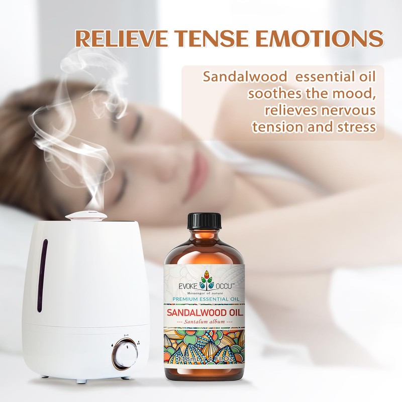EVOKE OCCU Sandalwood Essential Oils for Skin Care, Diffuser, Perfume,