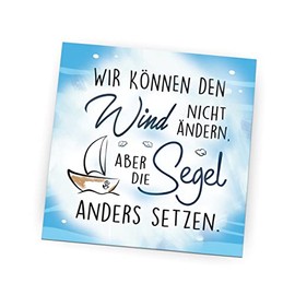 Pin, Fridge Magnet with Sayings | (We can't change the wind but the sails)