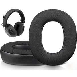 SOULWIT Mesh Fabric Replacement Earpads for Plantronics BackBeat FIT 6100 (FIT6100) Wireless Bluetooth Headphones, Ear Pads Cushions with Noise Isolation Foam, Added Thickness - Black