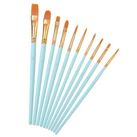 Paint Brushes Set 10 PCS Nylon Hair Paint Brushes for Acrylic Oil Watercolor Gouache Painting Face Paint Brushes for Children and Adults
