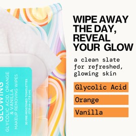 Pacifica Toallitas Desmaquillantes de Ácido Glicólico - 30 Unidades, Aloe y Agua de Coco