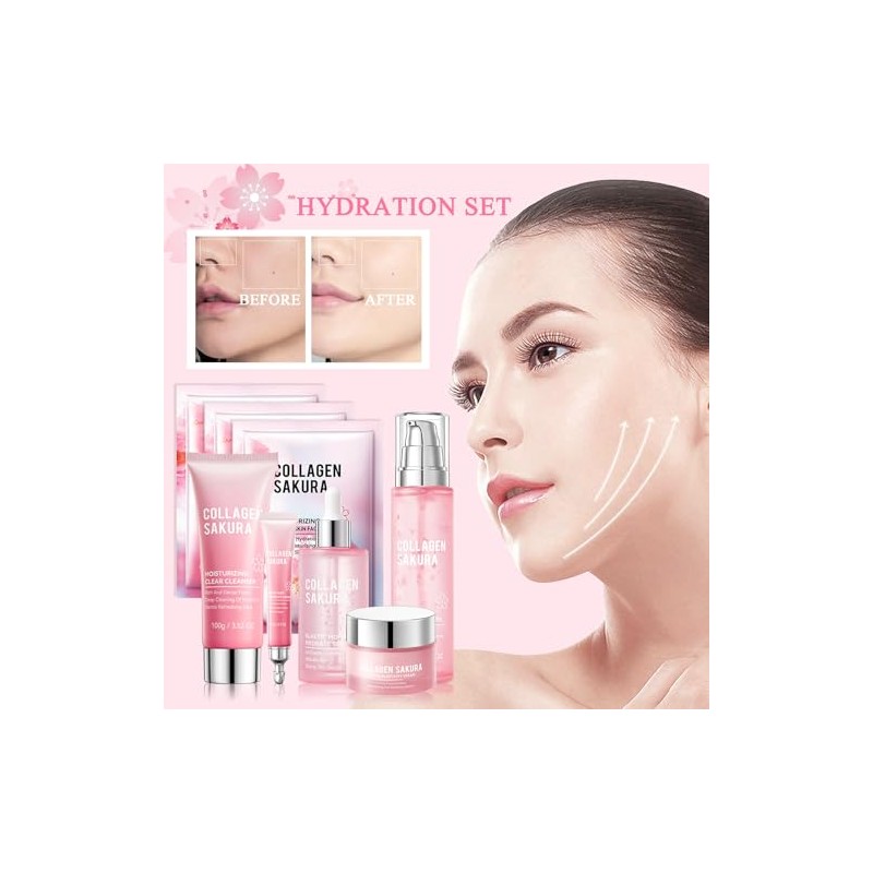 Set Cuidado Facial Piezas Kit Hidratante Aroma Flor Cerezo Mujer