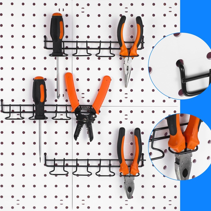 Coume 4 Pieces Pegboard Screwdriver Holders, Stainless Steel Pegboard Pliers