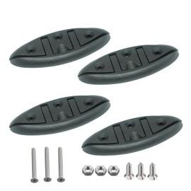 Grekywin Boat Folding Cleat 2Pcs Set - 13cm Flip up Dock Cleat with M6 Screws, HQ Nylon Marine Accessories for Boat Yacht (Black)