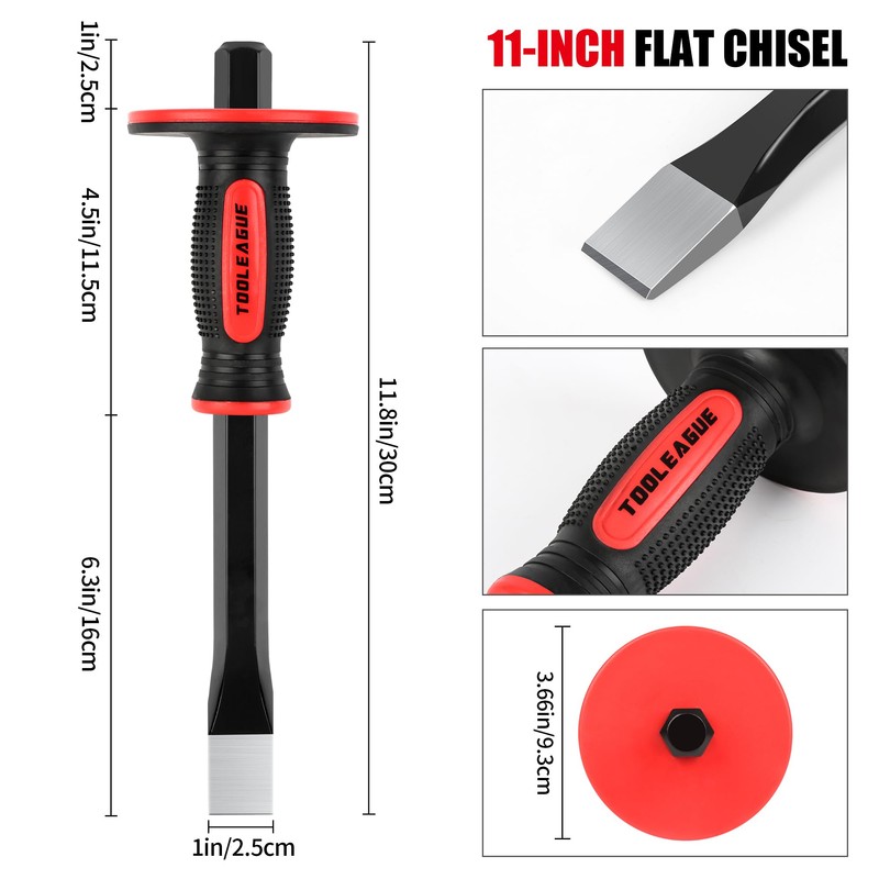TOOLEAGUE Heavy Duty Masonry Chisel 12 inches Flat Chisel with
