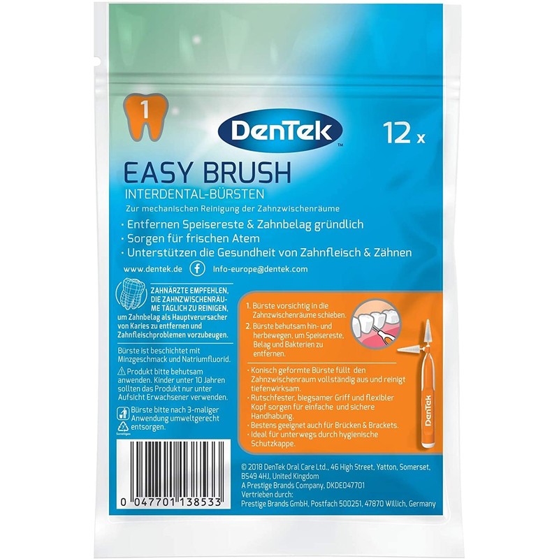 DenTek Easy Brush 2.0mm-3.0mm Extra Fine ISO: 1 - Transparent