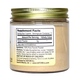 USTCM 100% Pure Tienchi Powder Pseudoginseng Notoginseng Sanqi Powder Tienchi Ginseng Powder 田七粉 120mesh (2oz)