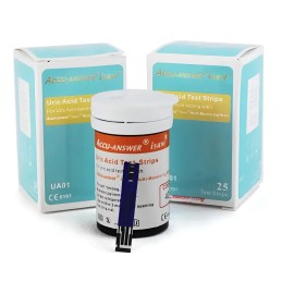 Tiras Reactivas Acido Urico. Accu Answer 4 En 1. 25 Tiras