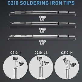 3PCS C210 Soldering Tips kit Includes 009-I, 018-K & 002-JS Tips Compatible with JBC Soldering Station | For Precision Electronics Repair