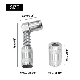 Joyangy 90 Degree Grease Gun Coupler - 1-Piece 3-Jaw Angle Adapter for Farm Trucks & Auto (Tight Space Access)
