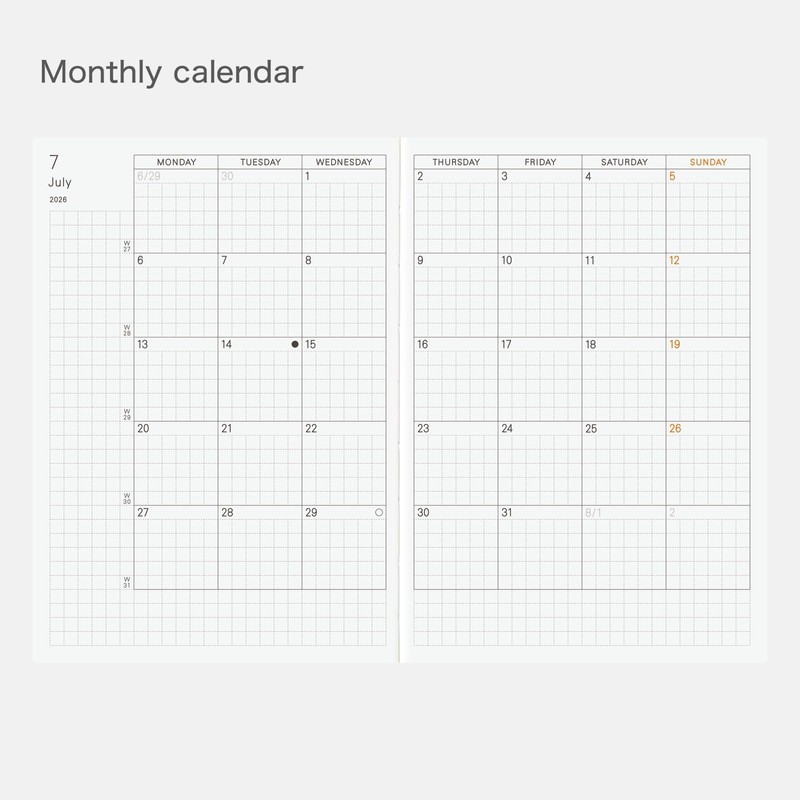 Hobonichi Techo 2026 Planner Book – A6, English, Daily, January