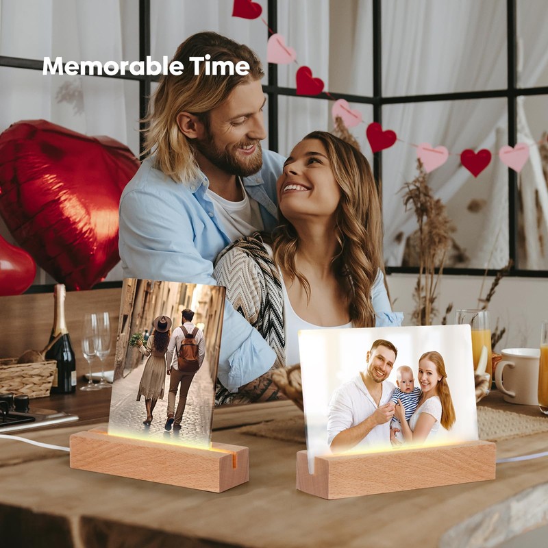 WANZELONYO Sublimate Blank Night Light 8X10 Inch 2 PCS LED