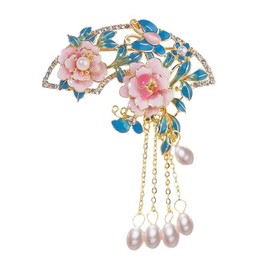 UYRVAPE Women's Flower Brooch Pin Enamel Lapel Pins Fine Flower Badge Pins for Women Girls Backpack Hat Costume Jewellery Accessories Cheongsam Dress Accessories, pink