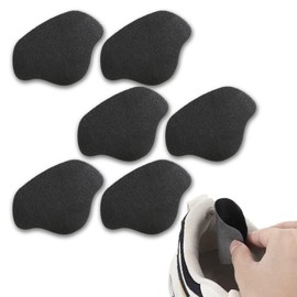 Heel Pads, 6 Pieces, 3.3 x 2.3 inches (8.5 x 5.8 cm), Heel Repair, Heel Patch (Black, 6 Pieces)