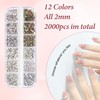 5200PCS Nail Gems, Nail Rhinestones, Nail Charms with Pearls, Tweezers